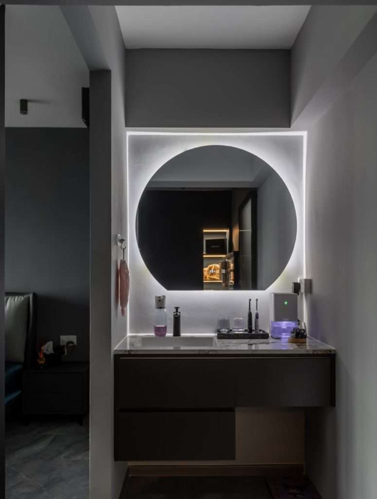 Modern Luxury Interior Design Ideas for HDB Homes in Singapore 9 Compact makeup vanity with personalised lighting